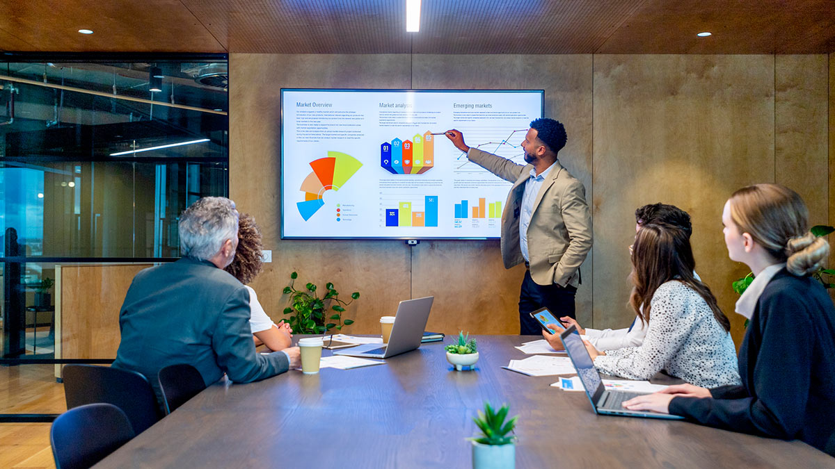 Businessman giving a presentation