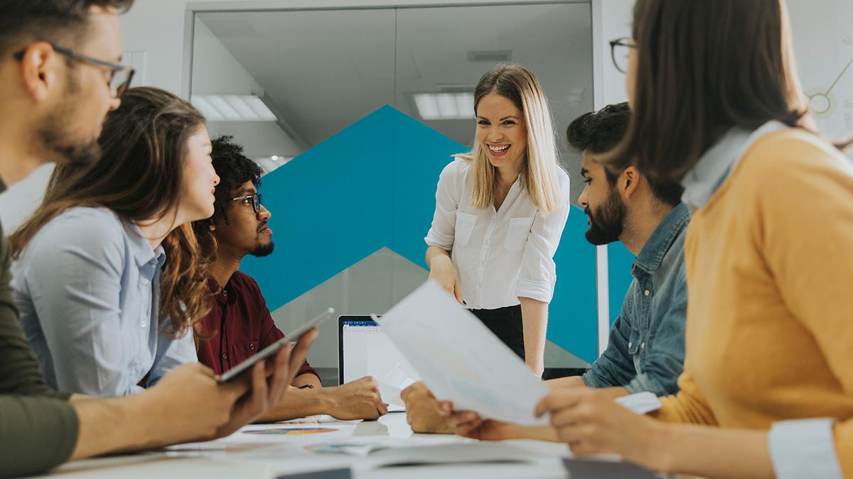 Group of business people mixed race and mixed gender