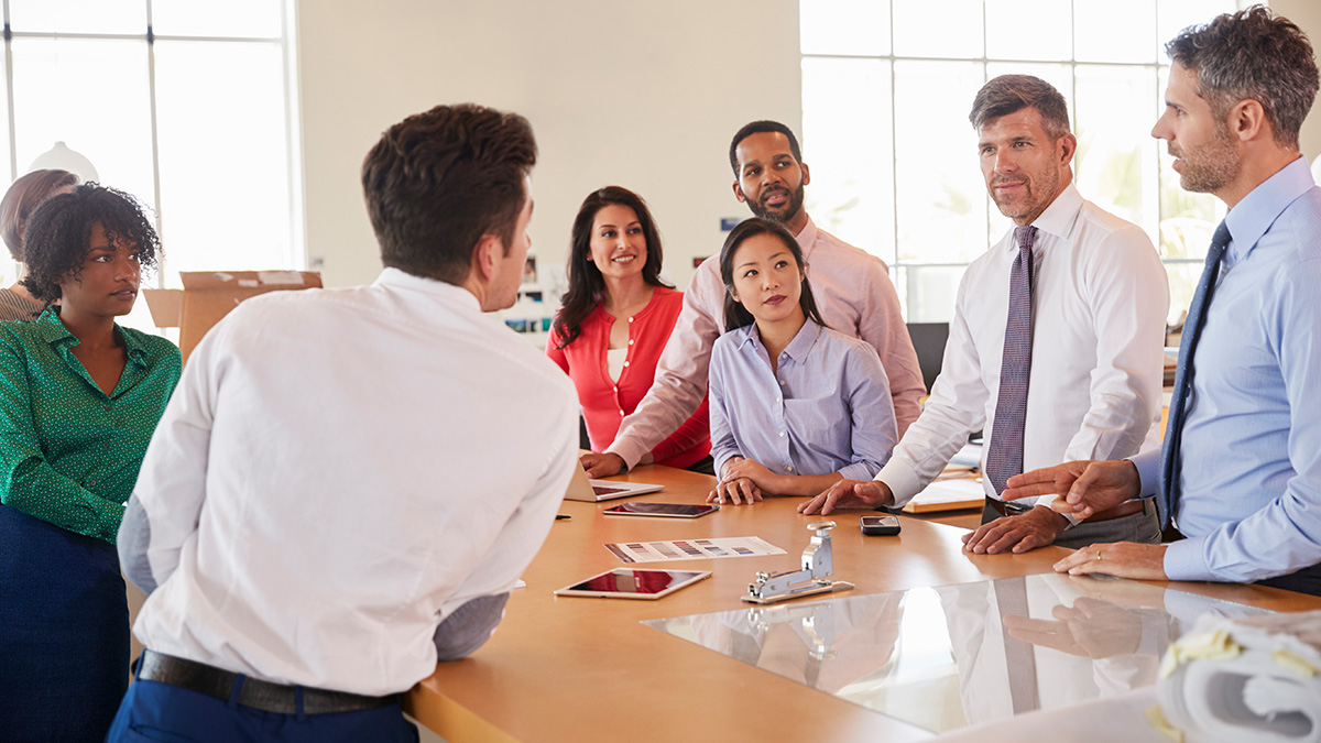 Group of business people mixed race and mixed gender