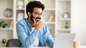 Man looking at a computer screen