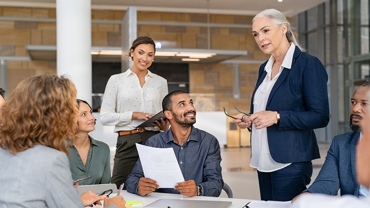 Group of business people mixed race and mixed gender