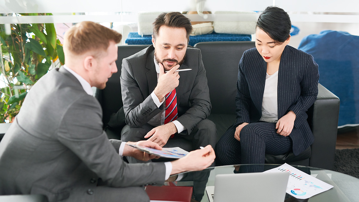 Salesperson talking to someone